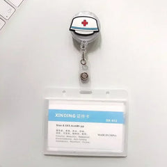 1Pcs Retractable Pull Badge Nurse Cute Badge Reel Clip Badge Holder Doctor ID Card Chain Clips School Student Office