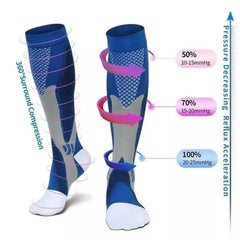 2/3/4 Pairs Compression Socks Knee High Sports Socks Medical Nursing Stockings Varicose Veins Socks Outdoor Cycling Socks