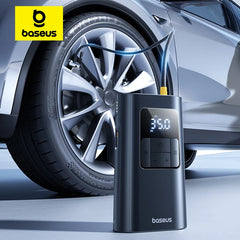 Baseus 2 in 1 Car Air Pump Wired/Wireless Car Air Compressor Dethable Flashlight 6000mAh Power Bank Portable Tire Inflator Pump