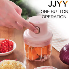 JJYY Portable Electric Food Chopper 100/250ml Mini Garlic Press USB Home Garlic Masher Kitchen Tools