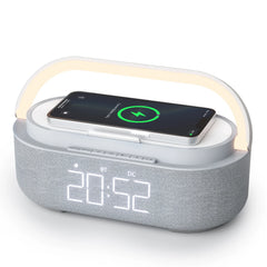 COSLUR S29 Bluetooth Speaker 1800Mah Battery Supports 15W Wireless Charging Digital Clock Display Night Light Alarm Clock