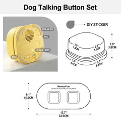 Mewoofun Dog Buttons for Communication with Anti-Slip Mat Pet Buttons Voice Recording Clicker with training Manual for Cats Dogs