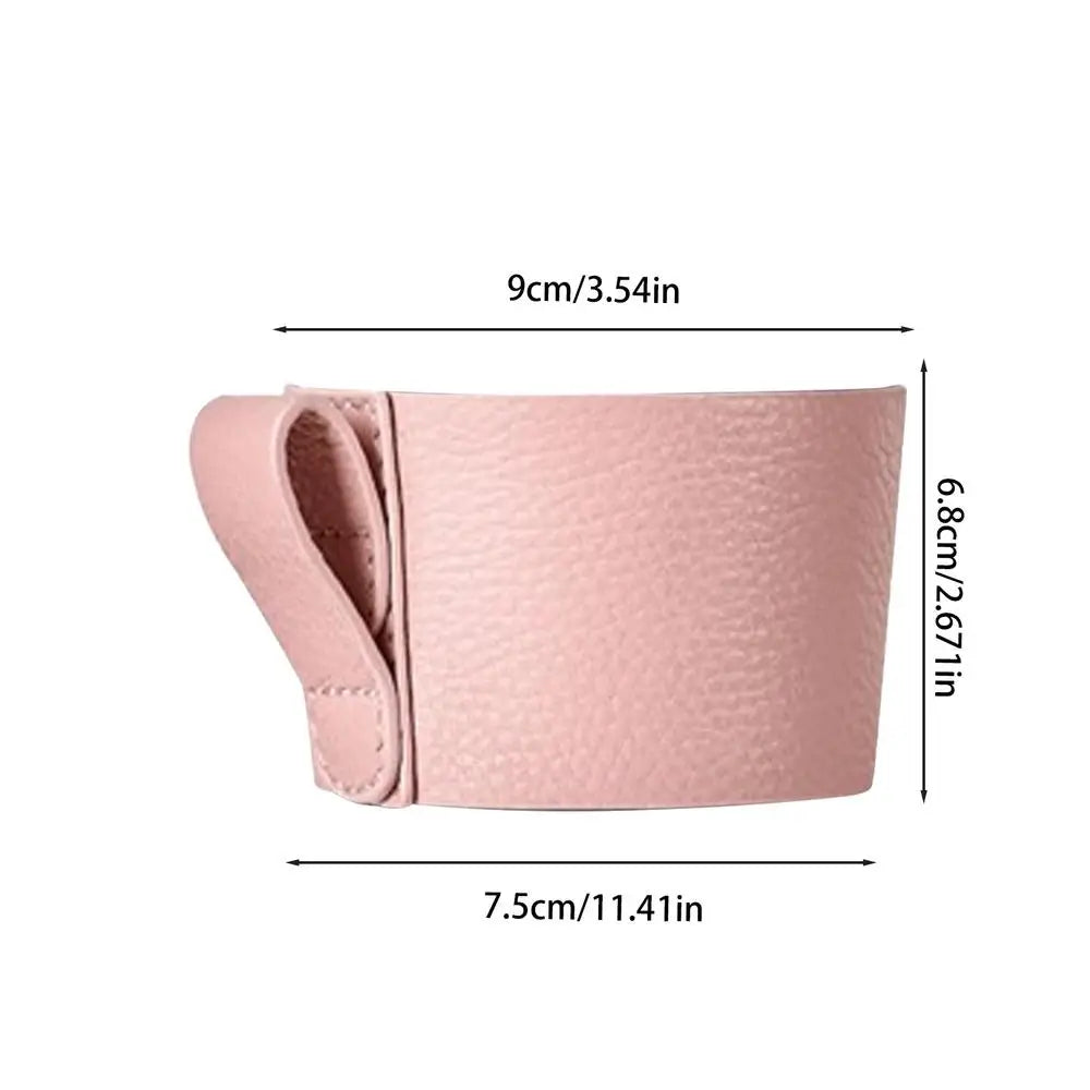 Cup Sleeves For Hot Drinks Coffee Sleeves Mug Sleeve Hand Protector Reusable Jacket With Handle Cafe Insulator PU Leather For