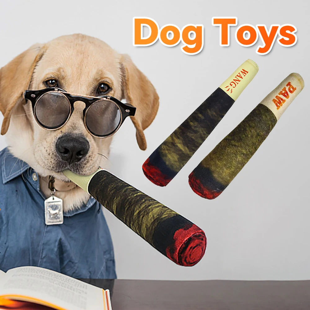 Interactive Dog Sound Toy Simulation Cigar Dog Chew Toy Bite Resistant Cigarettes Plush Toy Funny Squeaky Green Stick Pet Toys