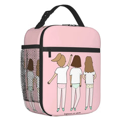 Cartoon Ladies Nurse Doctor Printed Portable Lunch Box for Women Leakproof Thermal Cooler Food Insulated Lunch Bag Picnic Tote