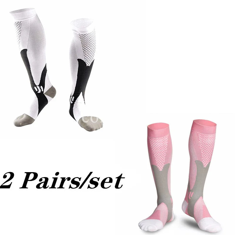 2/3/4 Pairs Compression Socks Knee High Sports Socks Medical Nursing Stockings Varicose Veins Socks Outdoor Cycling Socks