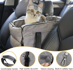 Pet Safety Booster Seat Central Car Seat for Cats Dogs Secure Safety Travel Seat For medium/Small Dog Cat Travel Bag