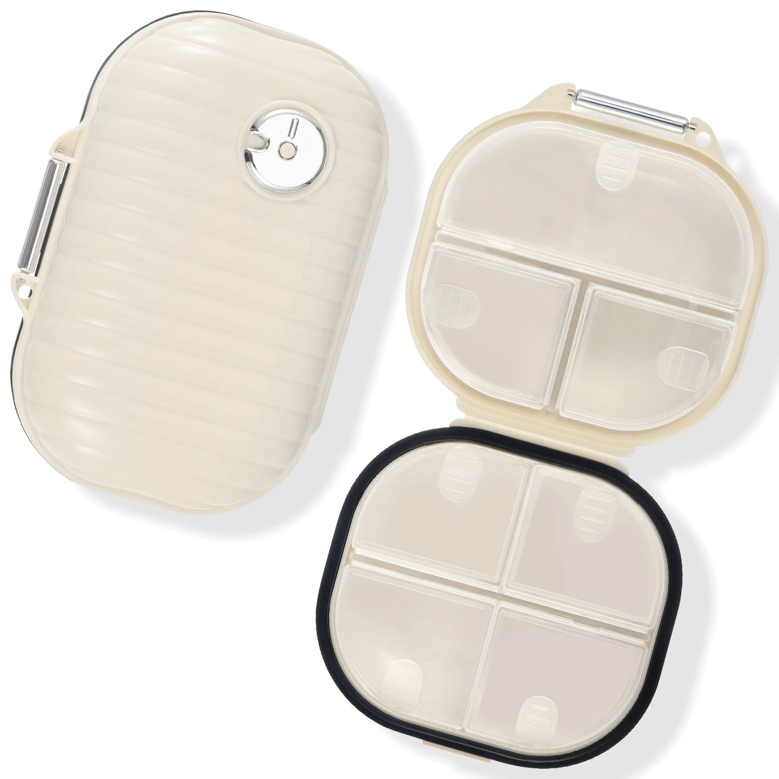 2 Pack Travel Pill Organizer, Portable Pill Container Medicine Vitamin Organizer, 7 Day Small Pill Case (Small+ Large)