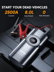 Buture 4 In 1150PSI Pump Air Compressor Jump Starter 20000mAh Power Bank 2500A Starting Device 15V Digital Tire Inflator