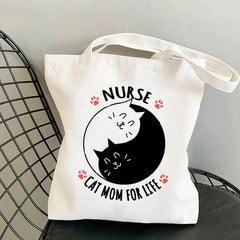 Women Shopper Bag Nursing Essentials Printed Harajuku Large Capacity Shopping Handbags Canvas Shopper Girl Tote Shoulder Bags