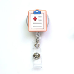 2022 New Design 1 Piece High Quality Silicone Retractable Hospital Nurse Badge Holder Reel Cute Cartoon ID Card Holder Keychains