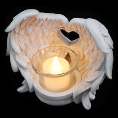 Candles Angel Wings Operated Holder Taper Flameless Decor Flickering Fake Wall Powered Light Memorial Tea Candle snuffer Scented