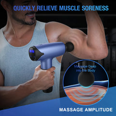 Sejoy WS-028 Fascia Gun Tissue Massager 30 Speeds Lightweight Body Massage with LED Touch Screen 10 Replaceable Massage Heads