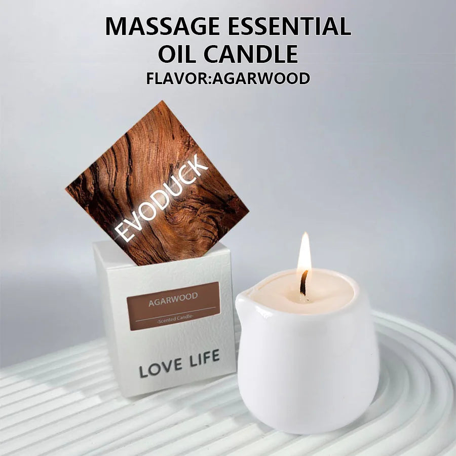 Fruity scented natural massage oil candle. Low heat. 1.69 oz, coconut wax. Hydrating. For home & V-Day. Natural luxury. Soothing