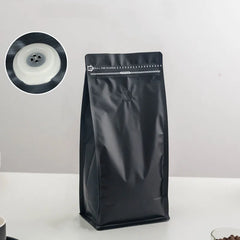 50pcs Eight-side Self-standing Coffee Bags Snack Dried Fruit Aluminum Foil Zipper Bag Coffee Bean Food Packing One-way Valve Bag