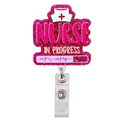 Lovely Cartoon Shiny PVC Medical Nurse Doctor Hospital Retractable Badge Reel Exhibition Name Card Holder Keychains Brooches