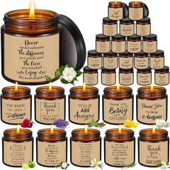 20 Pcs Thank You Candles Bulk Employee Appreciation Gifts Scented Inspirational Jar Candle for Coworkers Employee Teachers