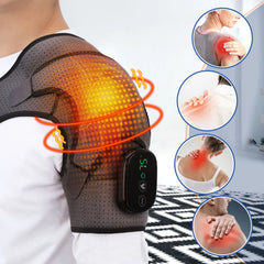 Electric Heating Shoulder Massage Brace Belt Arthritis Relief Pain Infrared Therapy Vibrator Neck Back Heated Massager Pad Wrap