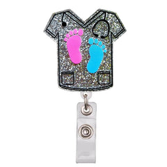 Lovely Cartoon Shiny PVC Medical Nurse Doctor Hospital Retractable Badge Reel Exhibition Name Card Holder Keychains Brooches