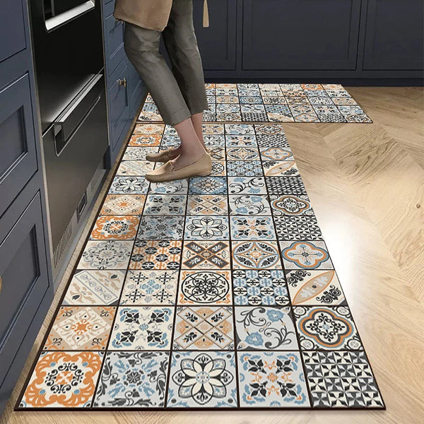 Kitchen Mat Absorbent Printed Kitchen Rugs Non-slip Area Mat Hallway Long Carpets for Living Room Bedroom Entrance Doormat Bath