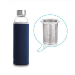 UPORS 550ML High Temperature Resistant Glass Sport Water Bottle with Tea Infuser + Protective Bag Water Bottle