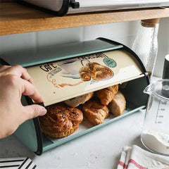 Bread Storage Box Large Capacity Stainless Steel Bread Cake Dessert Box Seal Container Kitchen Storage Organizer Supplies