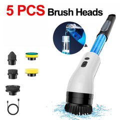 9 in 1 electric cleaning brush, handheld liquid filling cleaning brush, long handle telescopic electric brush, electric mop