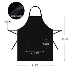 Large Size Waterproof Customized Print Embroidery Logo Signature Kitchen Home Chef Baking Clothes Pockets Adult Bib Waist Aprons