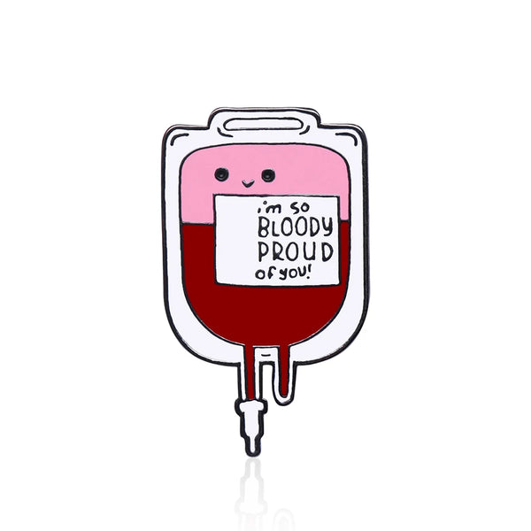 Hospital Hematology Department Enamel Brooch Pin Blood Bag Creative Jewelry Badge Lapel Decoration Doctor Nurse Souvenirs