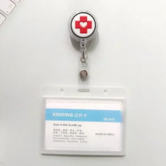 1Pcs Retractable Pull Badge Nurse Cute Badge Reel Clip Badge Holder Doctor ID Card Chain Clips School Student Office