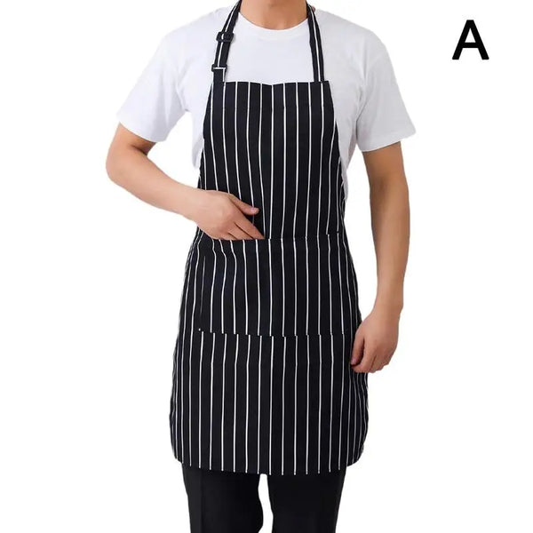 Kitchen Cooking Apron Chef Halterneck Apron With 2 Pockets Catering Sleeveless Aprons Men Woman BBQ Waiter Printing Apron