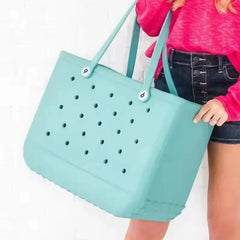 XL Extra Large Beach Bag EVA Rubber Waterproof Beach Travel Picnic Storage Basket Women Shopping Handbag Sac Jelly Tote Bag