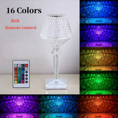 Crystal Table Lamp Rechargeable Touch Light-changing Eye Protection Lamp For Home Bedroom Bedside Decoration Lights Dropshipping