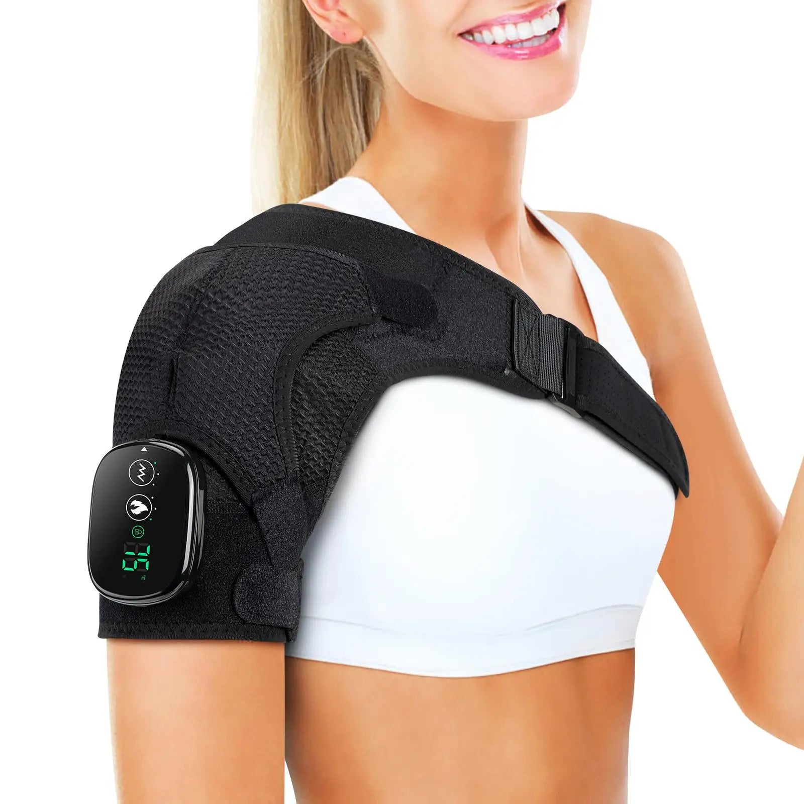 Heated Shoulder Wrap, Shoulder Heating Pads Massager, Electric Cordless Vibration Massage,Comfort Heated Shoulder Braces