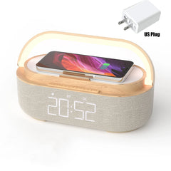 COSLUR S29 Bluetooth Speaker 1800Mah Battery Supports 15W Wireless Charging Digital Clock Display Night Light Alarm Clock