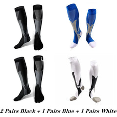 2/3/4 Pairs Compression Socks Knee High Sports Socks Medical Nursing Stockings Varicose Veins Socks Outdoor Cycling Socks