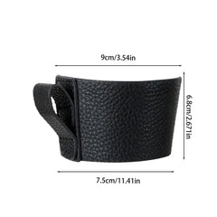 Cup Sleeves For Hot Drinks Insulated Mug Sleeve Hand Protector Reusable Jacket With Handle Cafe Insulator PU Leather For Hot &