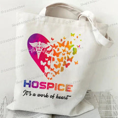 Medical Equipment Heart Shoulder Bag Women Men Nurse Letter Heartbeat Pattern Tote Bags Large-capacity Medical Symbols Handbag