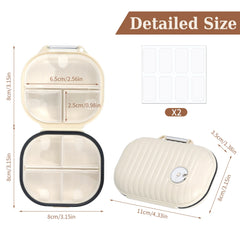 2 Pack Travel Pill Organizer, Portable Pill Container Medicine Vitamin Organizer, 7 Day Small Pill Case (Small+ Large)