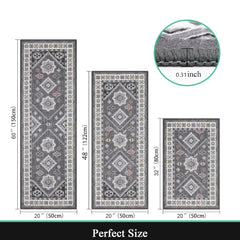 Kitchen rug set 3 pieces, washable kitchen mat, for thick floor kitchen floor mat, for hallway laundry holiday decoration