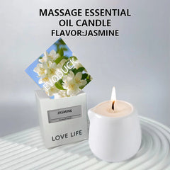 Fruity scented natural massage oil candle. Low heat. 1.69 oz, coconut wax. Hydrating. For home & V-Day. Natural luxury. Soothing