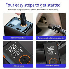 4000mAh portable dual screen digital display air pump 150PSI four modes automatically stop with the storage tank deflating