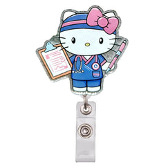 MINISO Lovely Kitty Cats Nurse Doctor Cartoon Hospital Medical Workers Clips Badge Reels Brooches Keychains Name Cards Holders