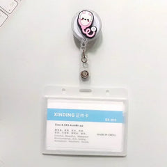 1Pcs Retractable Pull Badge Nurse Cute Badge Reel Clip Badge Holder Doctor ID Card Chain Clips School Student Office