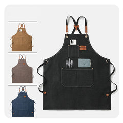 12 oz canvas waterproof apron 3 Pocket coveralls perfect for cafes, restaurants, home kitchens, thickened canvas aprons