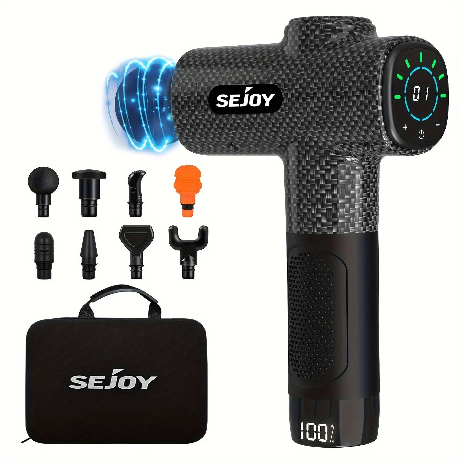 Sejoy 30 speeds Massage Gun Percussion Massager Fascia Gun Deep Tissue Muscle Vibrating Relax