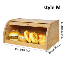 Premium Bamboo Bread Box, Bread Storage And Organizer, Organizer For Kitchen Countertop