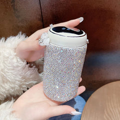 300ml Luxury Rhinestones Stainless Steel Vacuum Flasks Temperature Display Thermos Cup travel Tumbler Water Bottle Coffee Mug