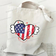 Medical Equipment Heart Shoulder Bag Women Men Nurse Letter Heartbeat Pattern Tote Bags Large-capacity Medical Symbols Handbag