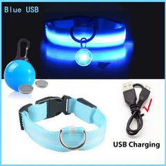 Usb Charging Glowing Dog Collar With Pendant Detachable Luxury Led Light Bright For Small Dogs Cat Night Safety Collar Wholesale